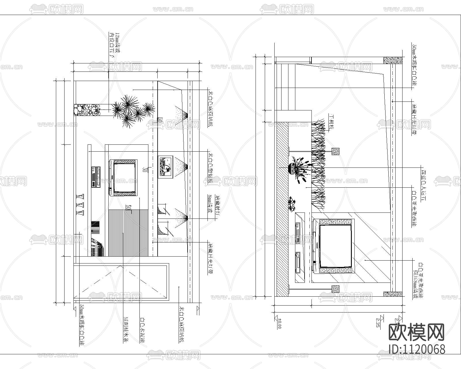 最新客厅立面图集下载（渲染图2）