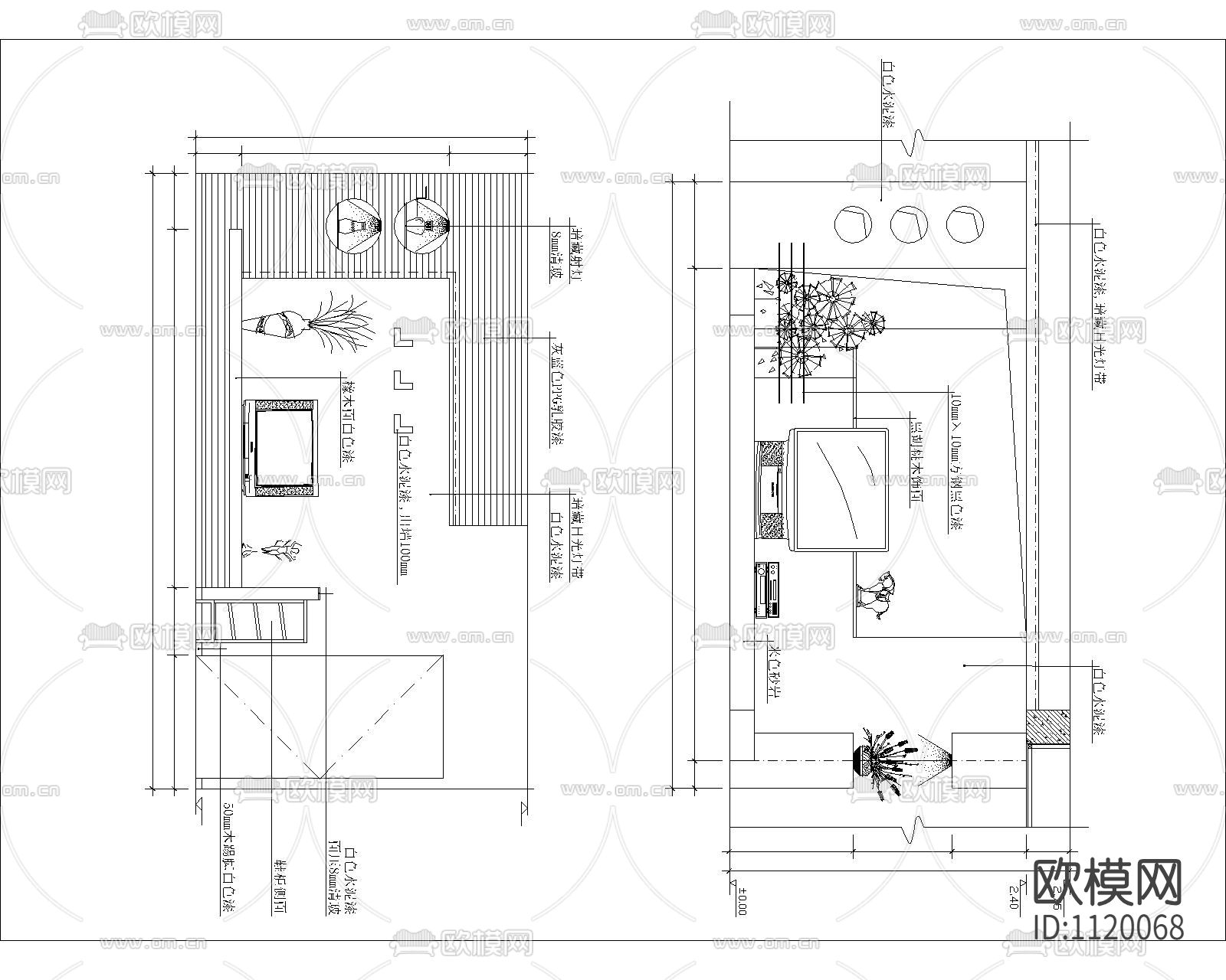 最新客厅立面图集下载（渲染图1）