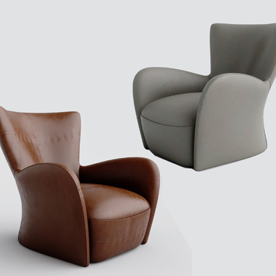 现代皮革休闲沙发su模型