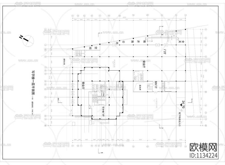 高層寫字樓建筑設計圖下載(渲染圖1)