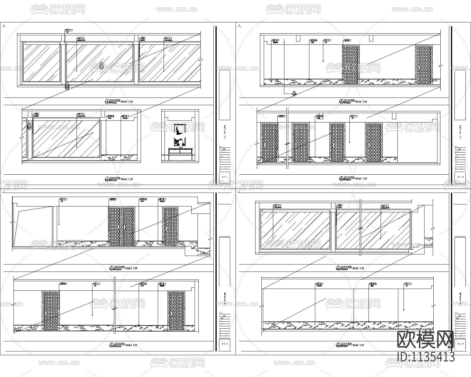 茶空间 中式古典禅意茶楼茶吧会所丨效果图+CAD施工图下载（渲染图1）