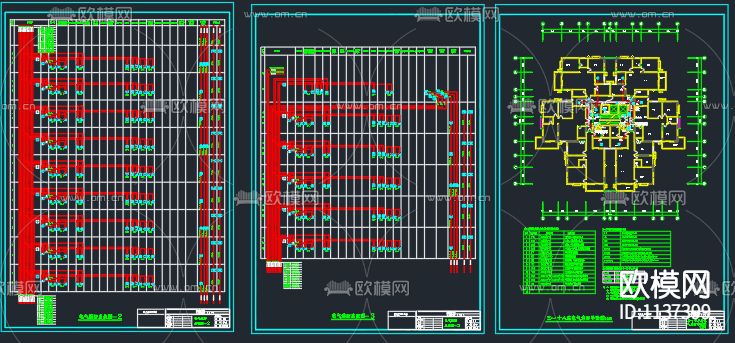 高层住宅消防cad施工图下载（渲染图6）