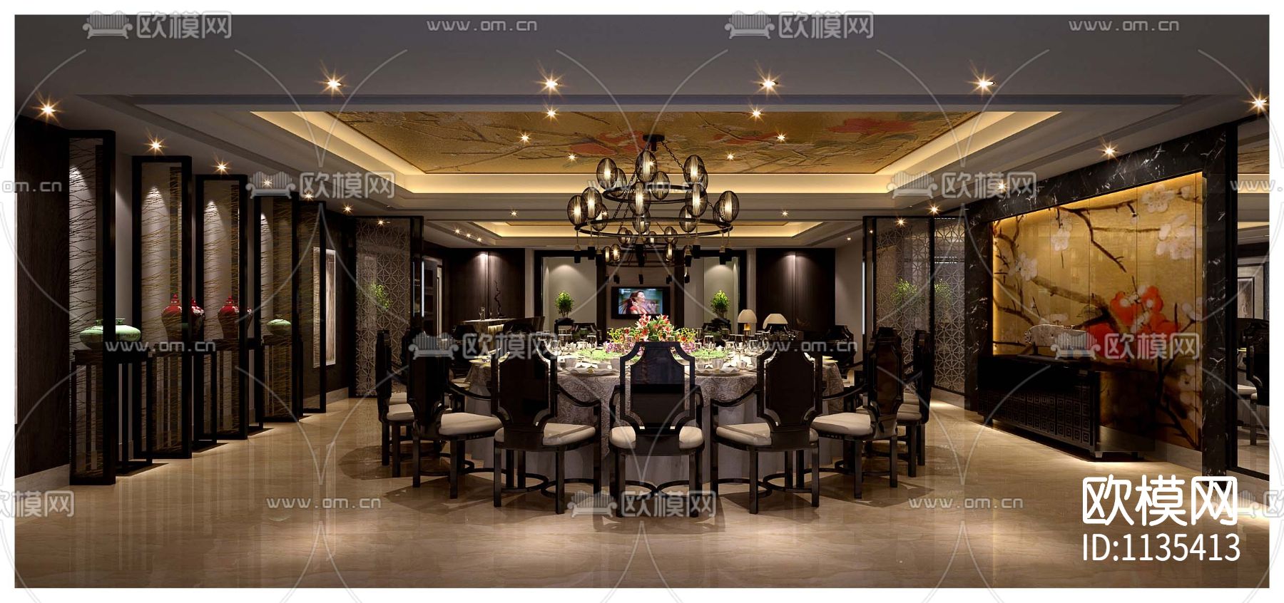 茶空间 中式古典禅意茶楼茶吧会所丨效果图+CAD施工图下载（渲染图5）