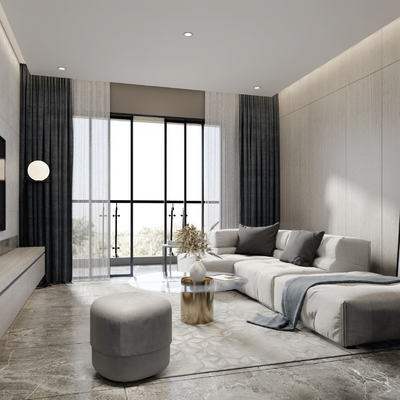 现代简约客厅su模型