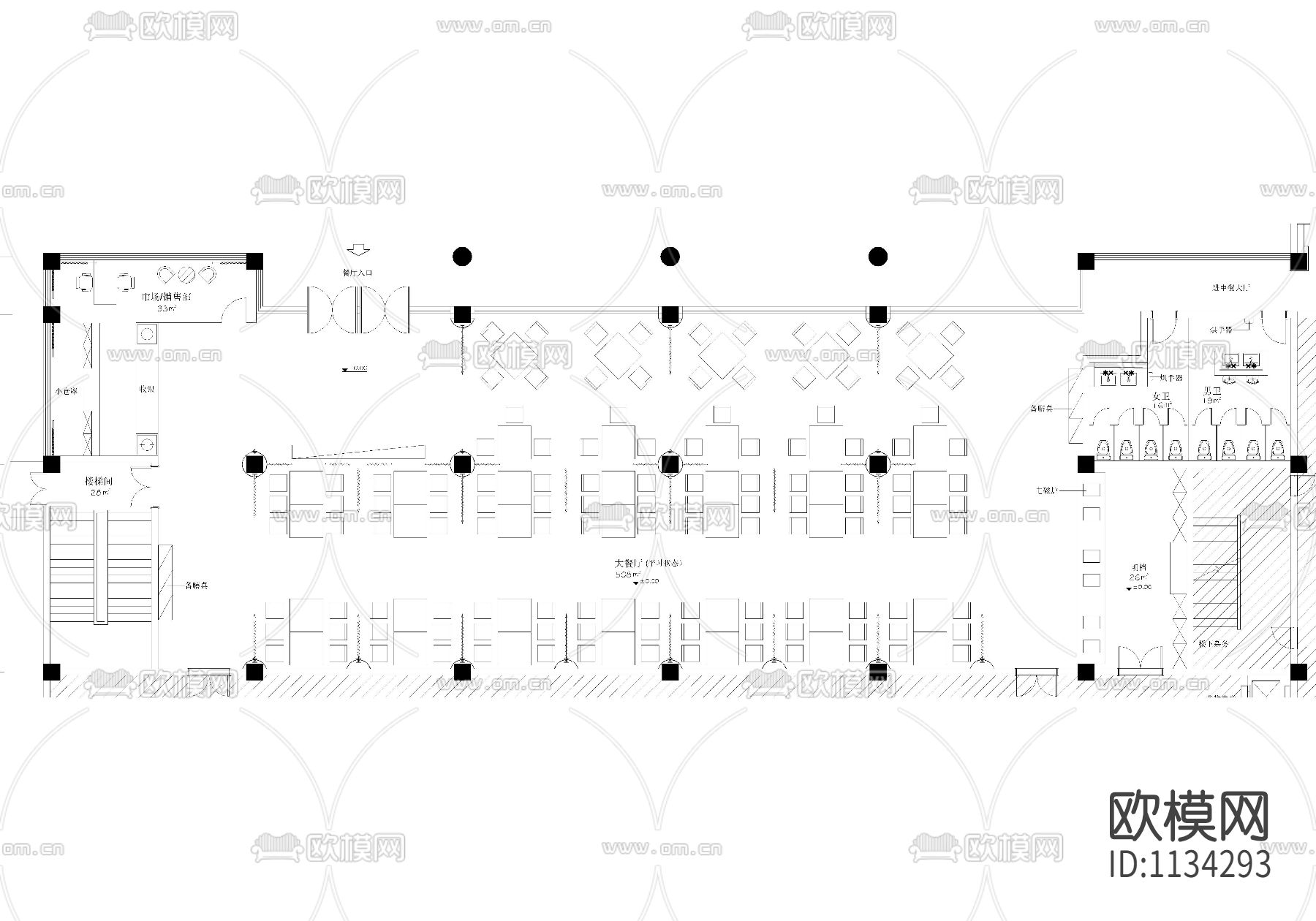 温泉酒店cad施工图下载（渲染图3）