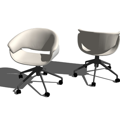  现代布艺办公椅su模型 