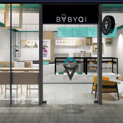  现代甜品奶茶店su模型 