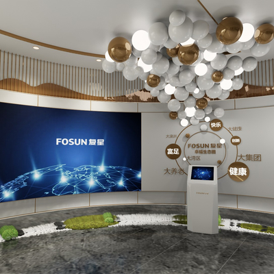  现代科技展厅su模型 