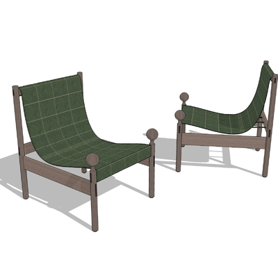  现代布艺休闲躺椅su模型 