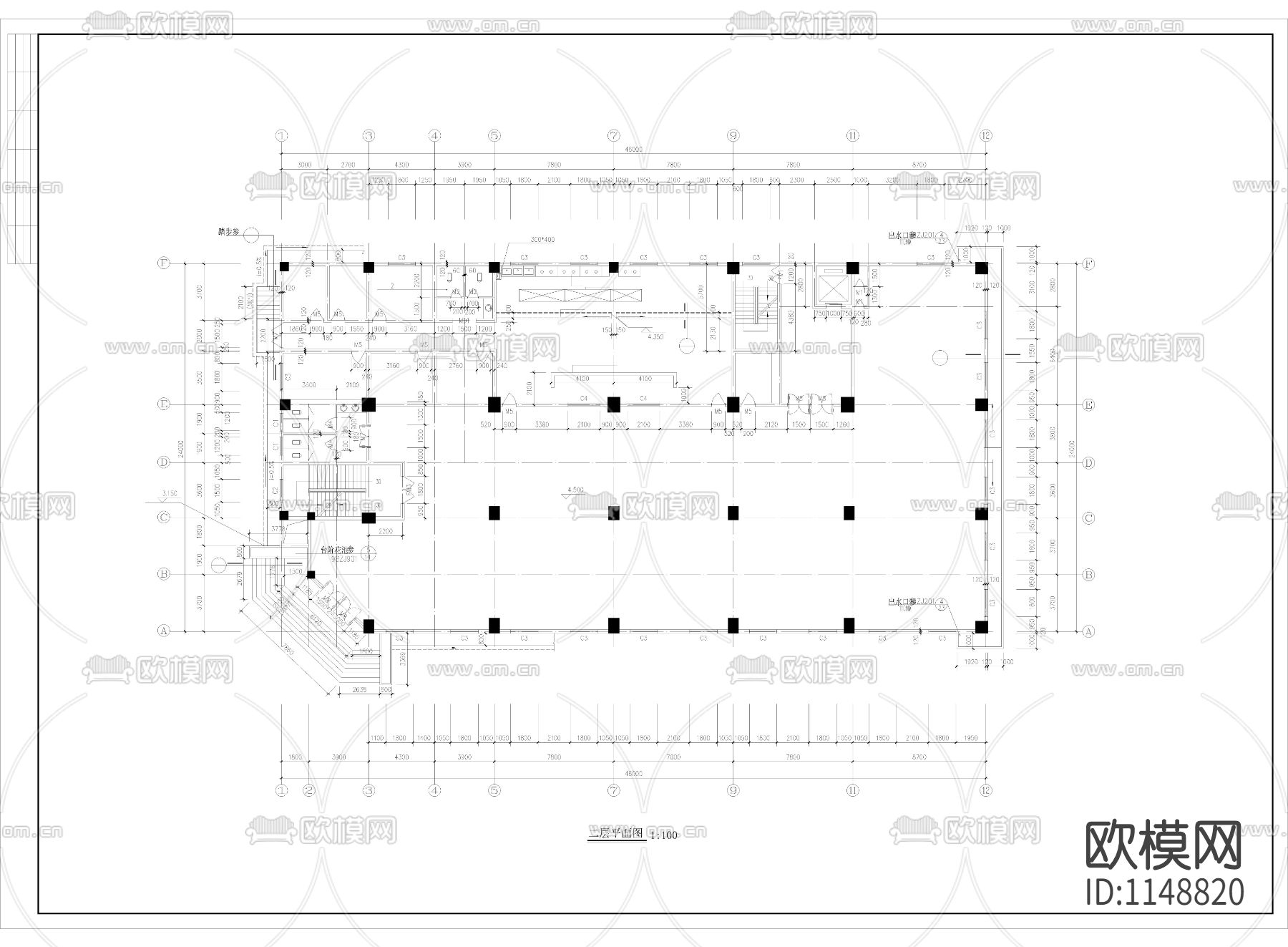 某综合楼施工图下载（渲染图3）