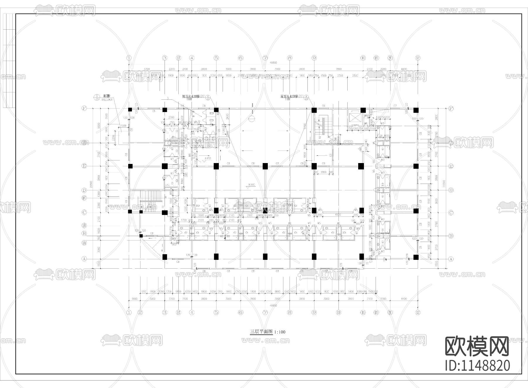某综合楼施工图下载（渲染图2）