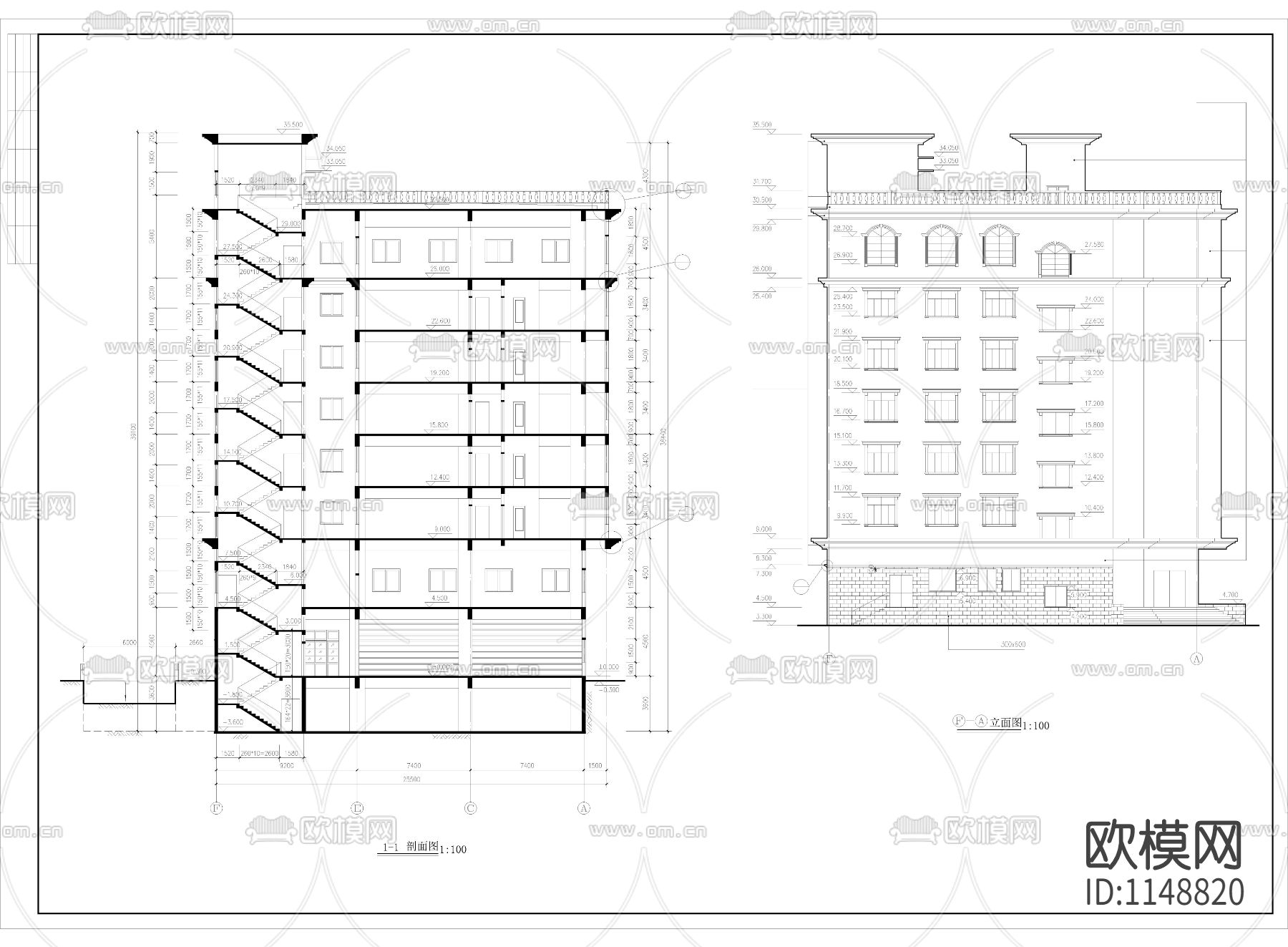 某综合楼施工图下载（渲染图4）