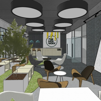  现代书吧su模型 