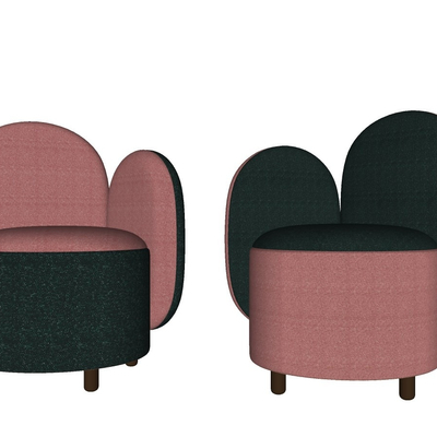  北欧布艺休闲沙发su模型 