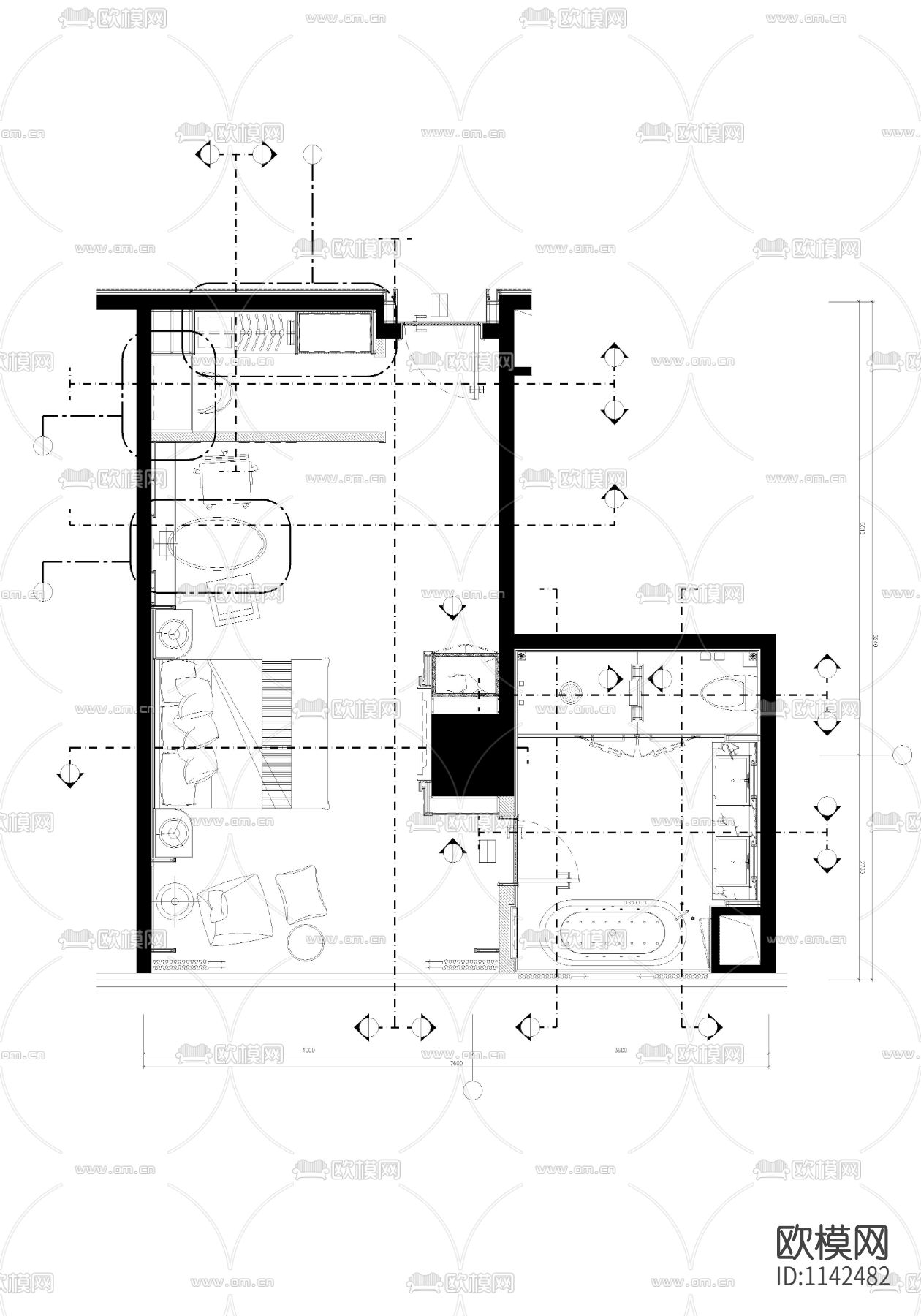 H酒店装修施工图下载（渲染图3）