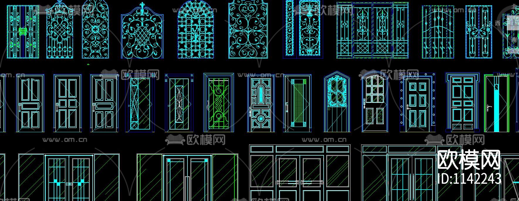 欧式家具立面CAD下载