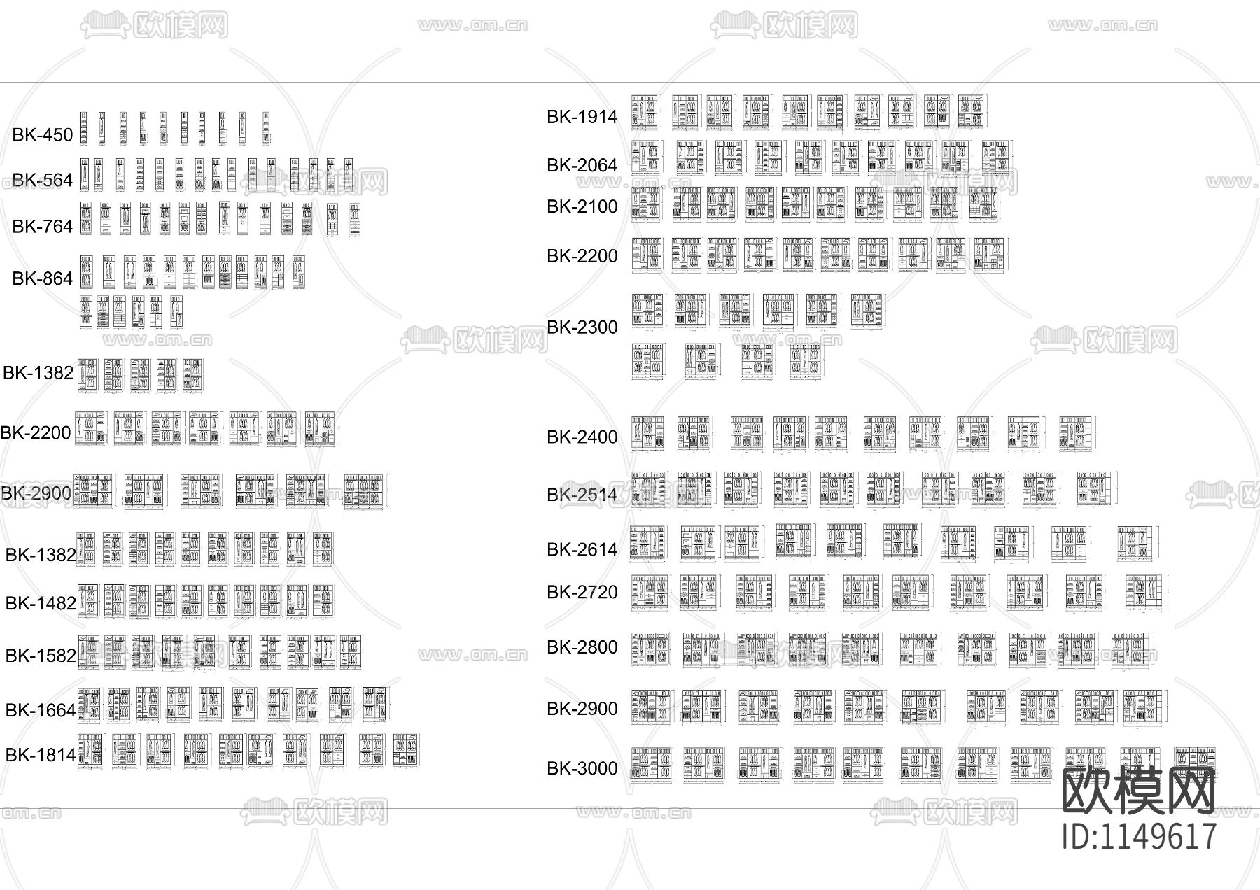 全屋定制柜子cad图库