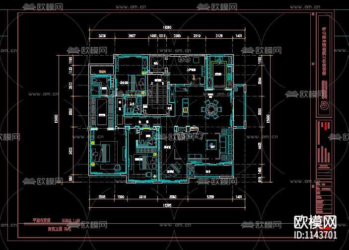 现代简约风格施工图下载（渲染图1）