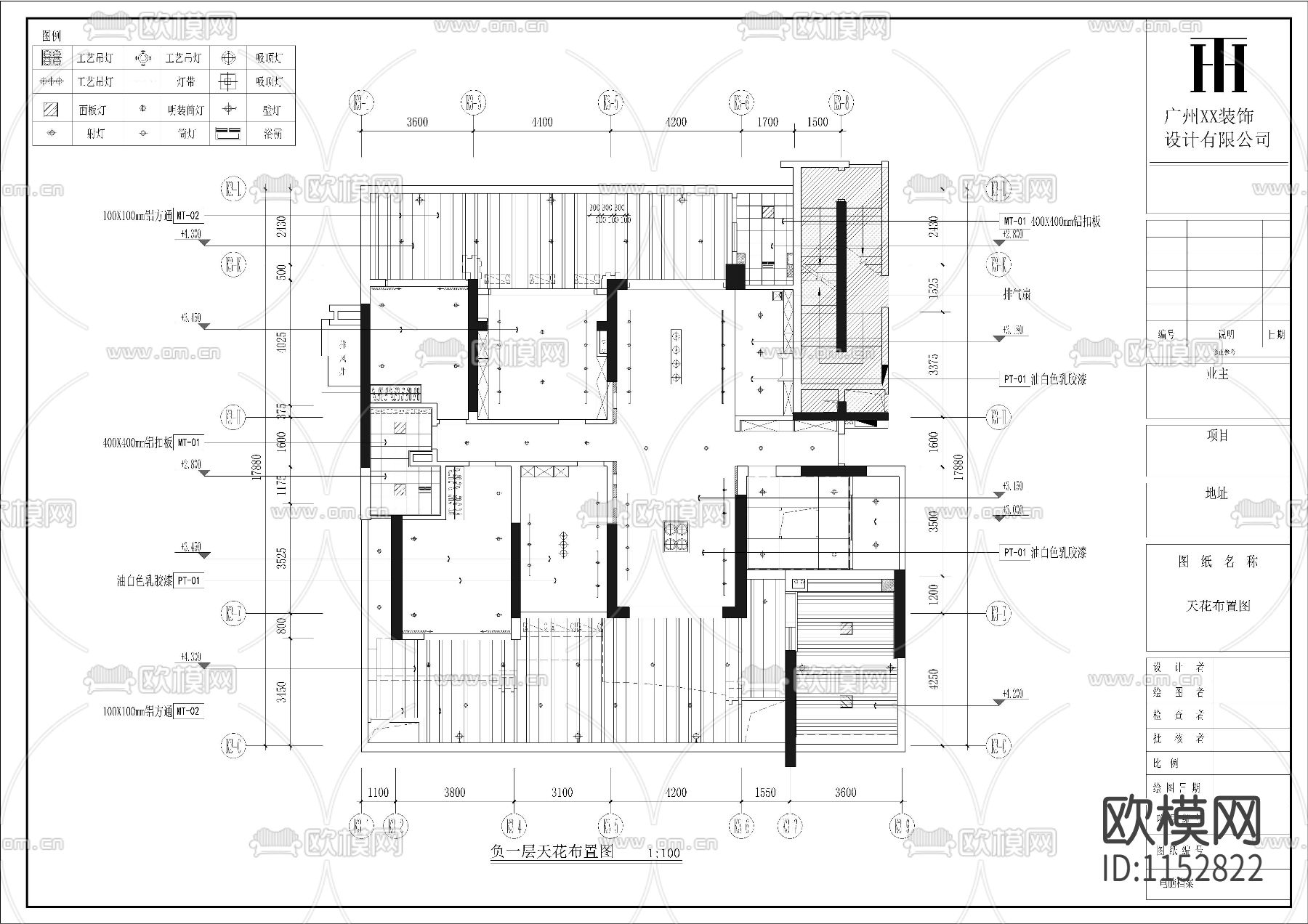 复式大户型家装cad平面布置图下载（渲染图3）