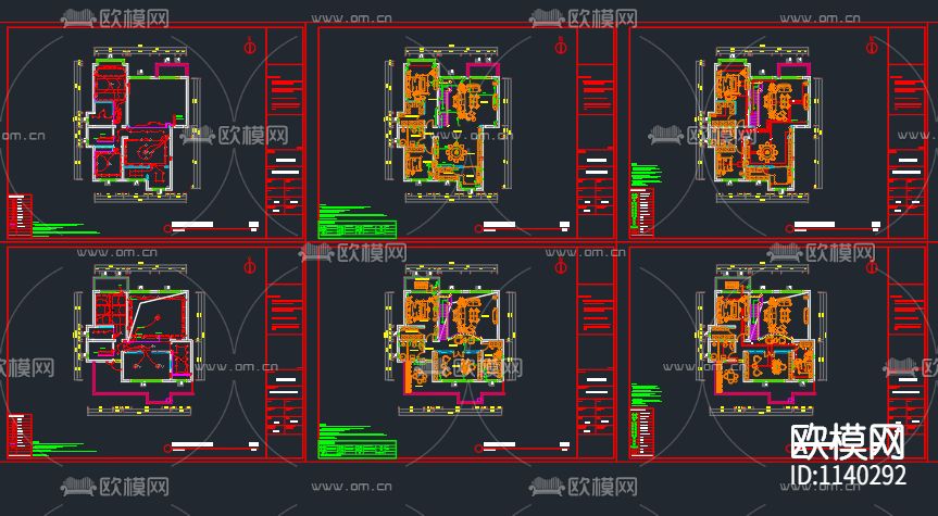 别墅图纸加水电下载（渲染图7）