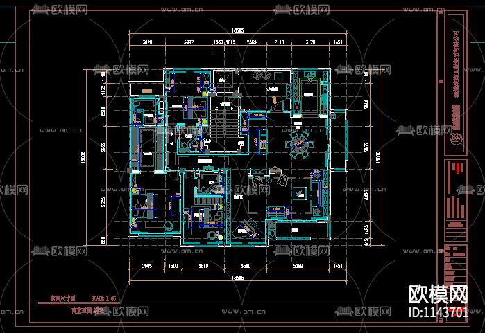 现代简约风格施工图下载（渲染图2）
