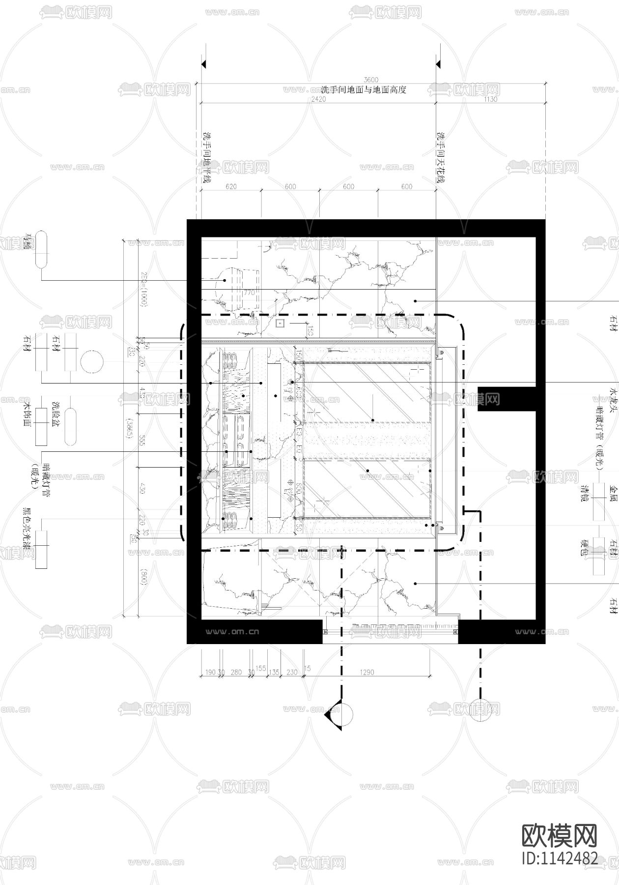 H酒店装修施工图下载（渲染图1）