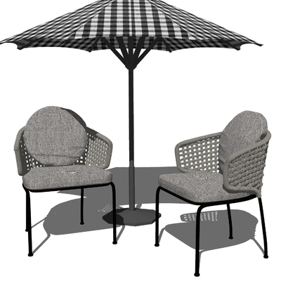  现代户外藤编休闲椅su模型 