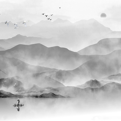 新中式玄抽象水墨禅意挂画