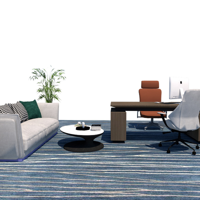  现代办公桌椅su模型 