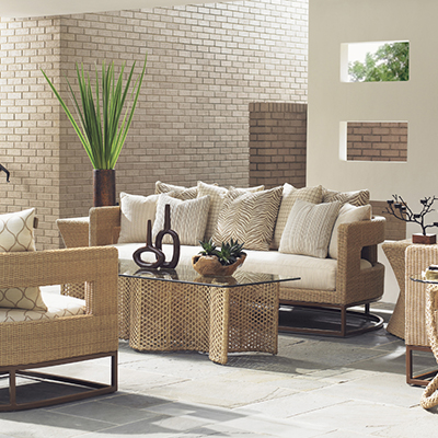 美国Lexington品牌 现代藤编户外休闲沙发组合