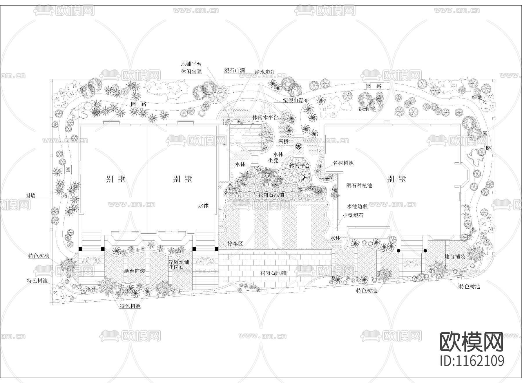别墅景观方案cad施工图