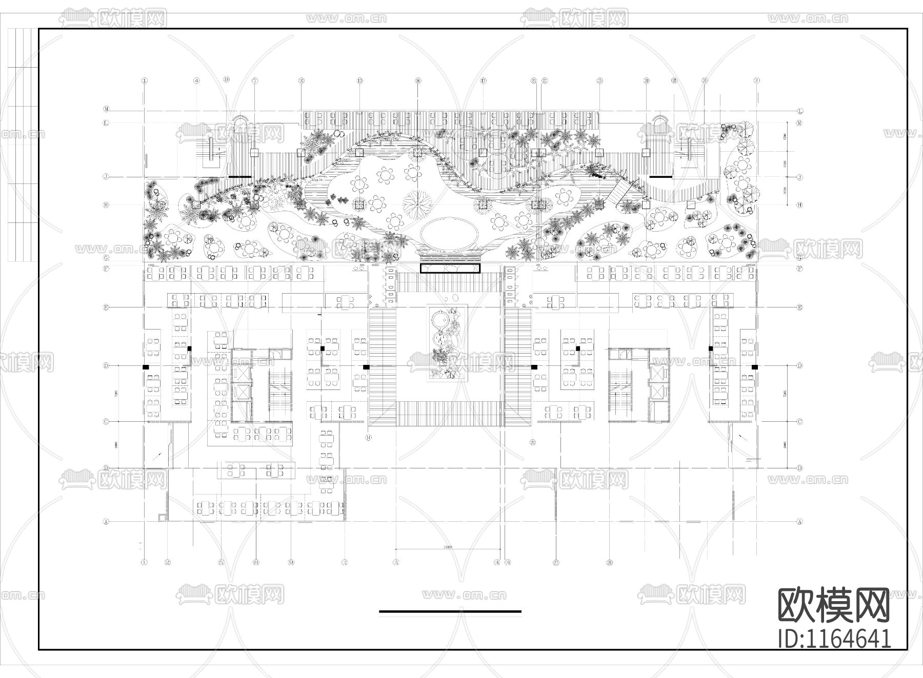某商务会所室内景观cad施工图下载