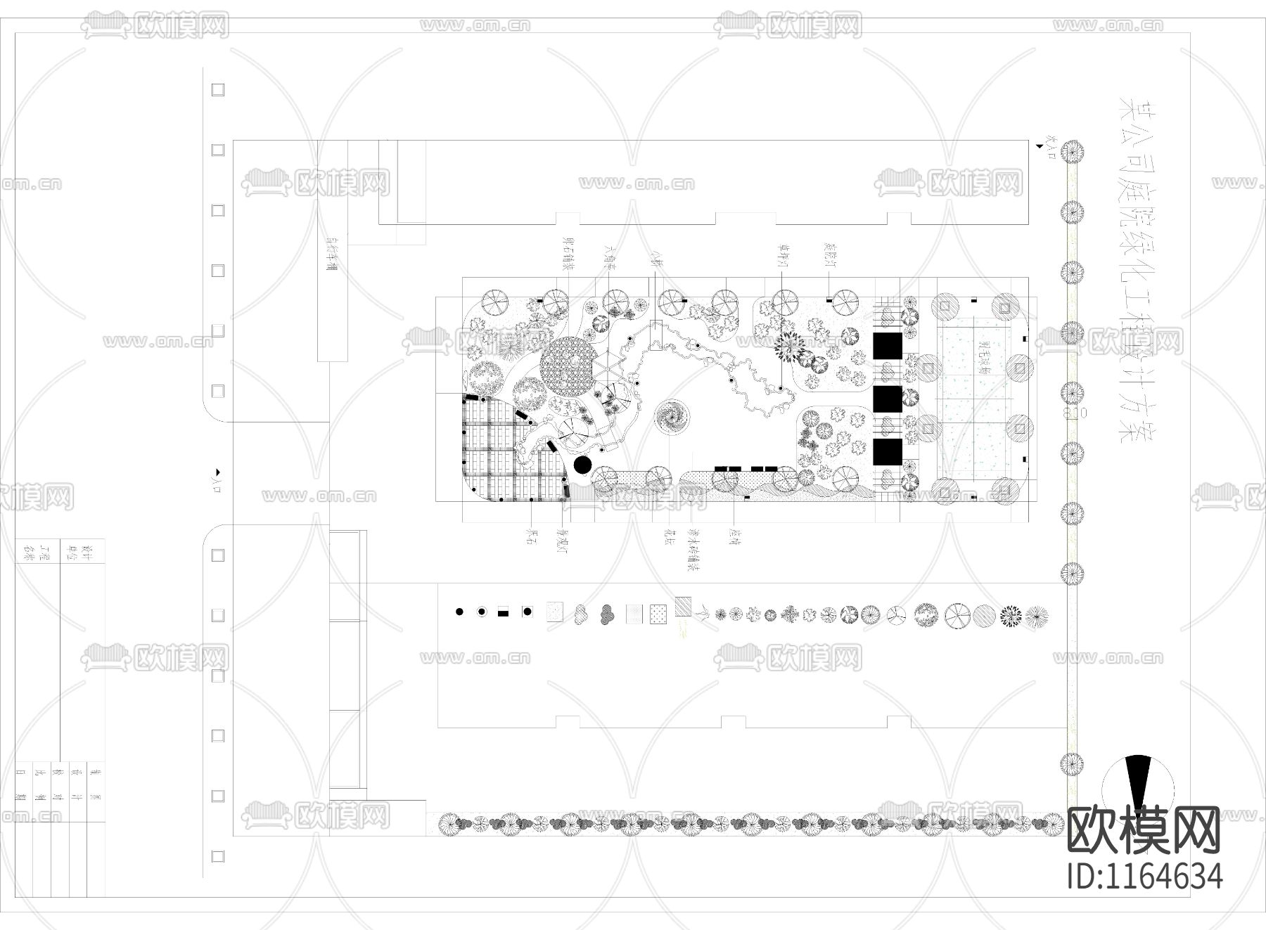 某公司庭院景观绿化cad施工图下载