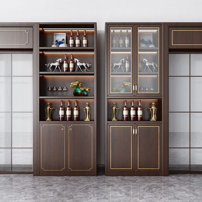 3d模型酒柜带推拉门下载