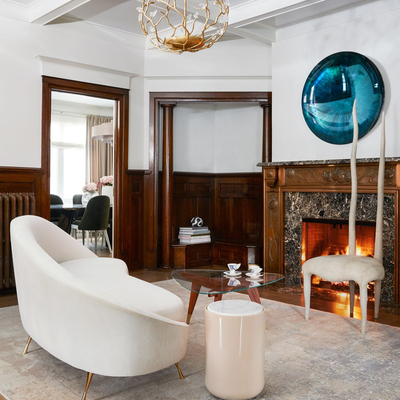 Elizabeth Metcalfe设计 现代混搭白色弧形沙发组合