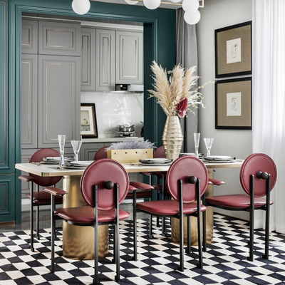 羽果设计 现代轻奢餐桌椅