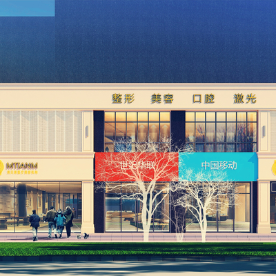  现代医疗美容机构su模型 