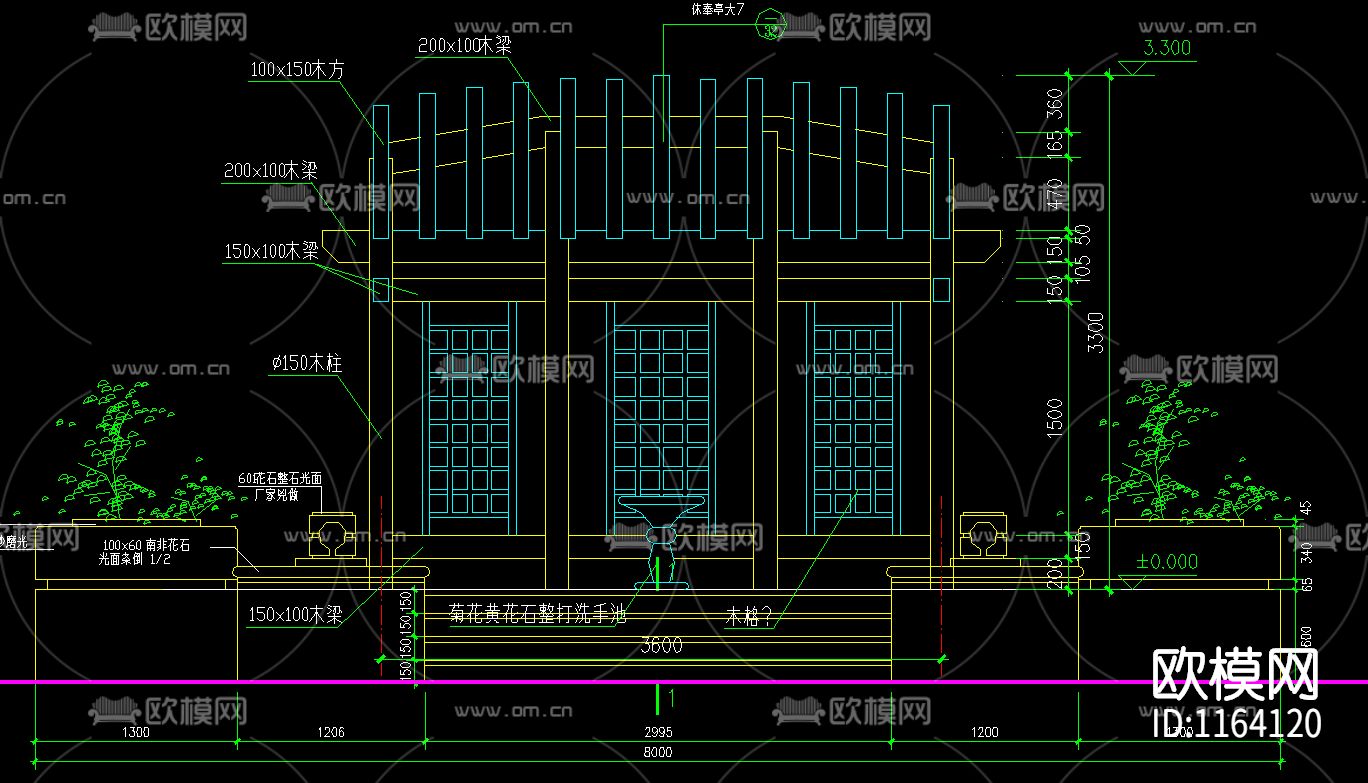 屋顶花园全套cad施工图
