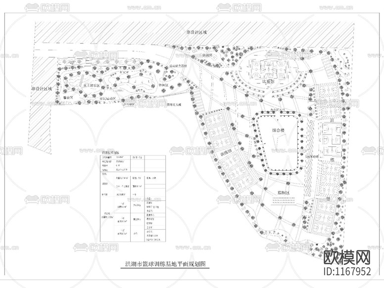 籃球訓練基地cad平面規(guī)劃圖下載(渲染圖1)