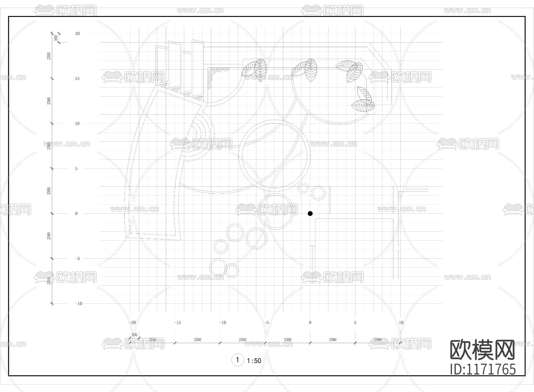 别墅庭院设计总平面cad施工图下载（渲染图1）