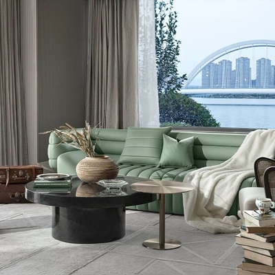 璞辉设计 现代皮革沙发组合