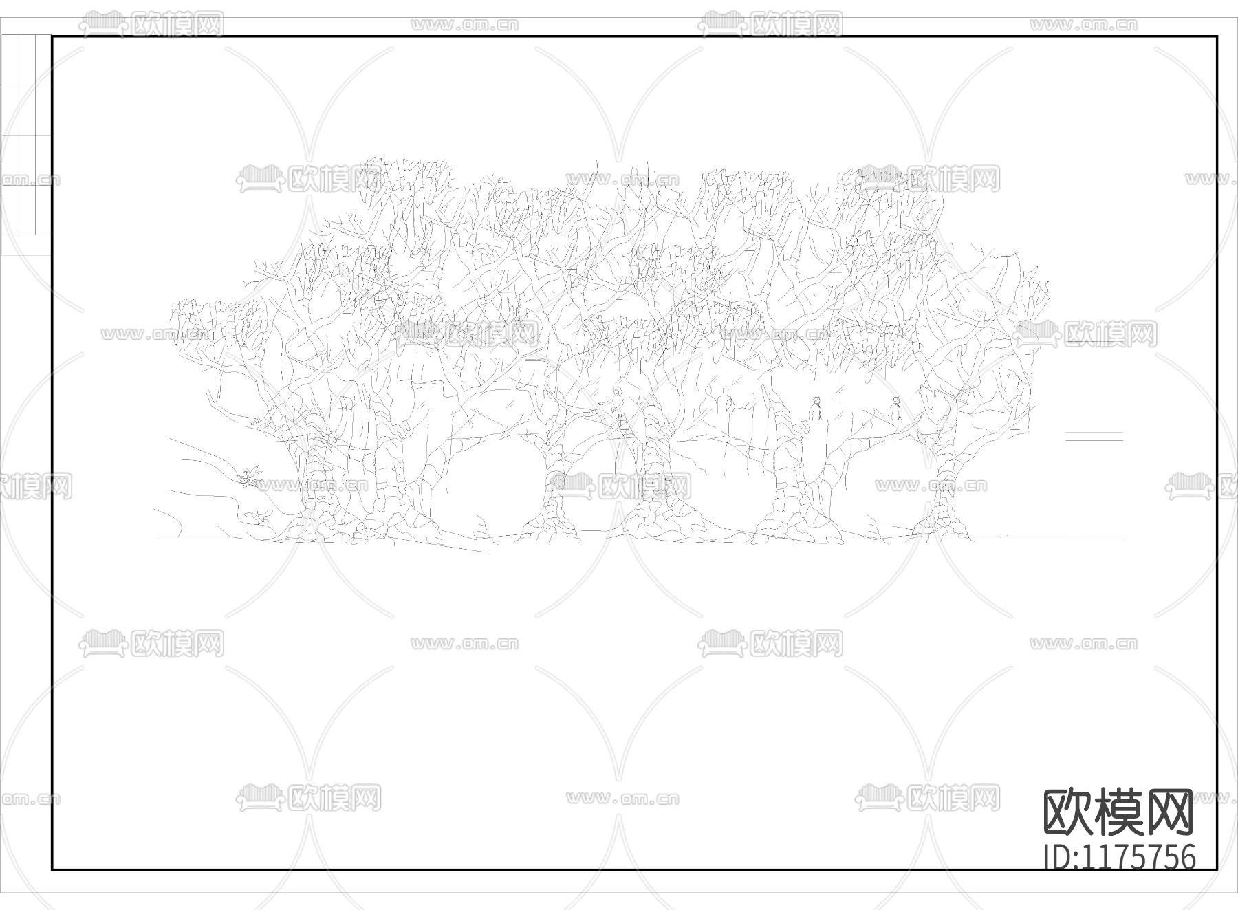 某童趣园树林房子cad施工图下载（渲染图1）
