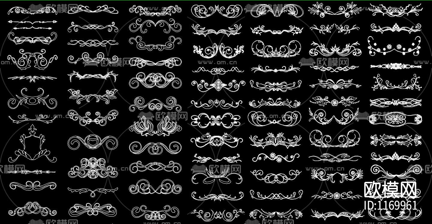 欧式雕花cad图库下载（渲染图2）