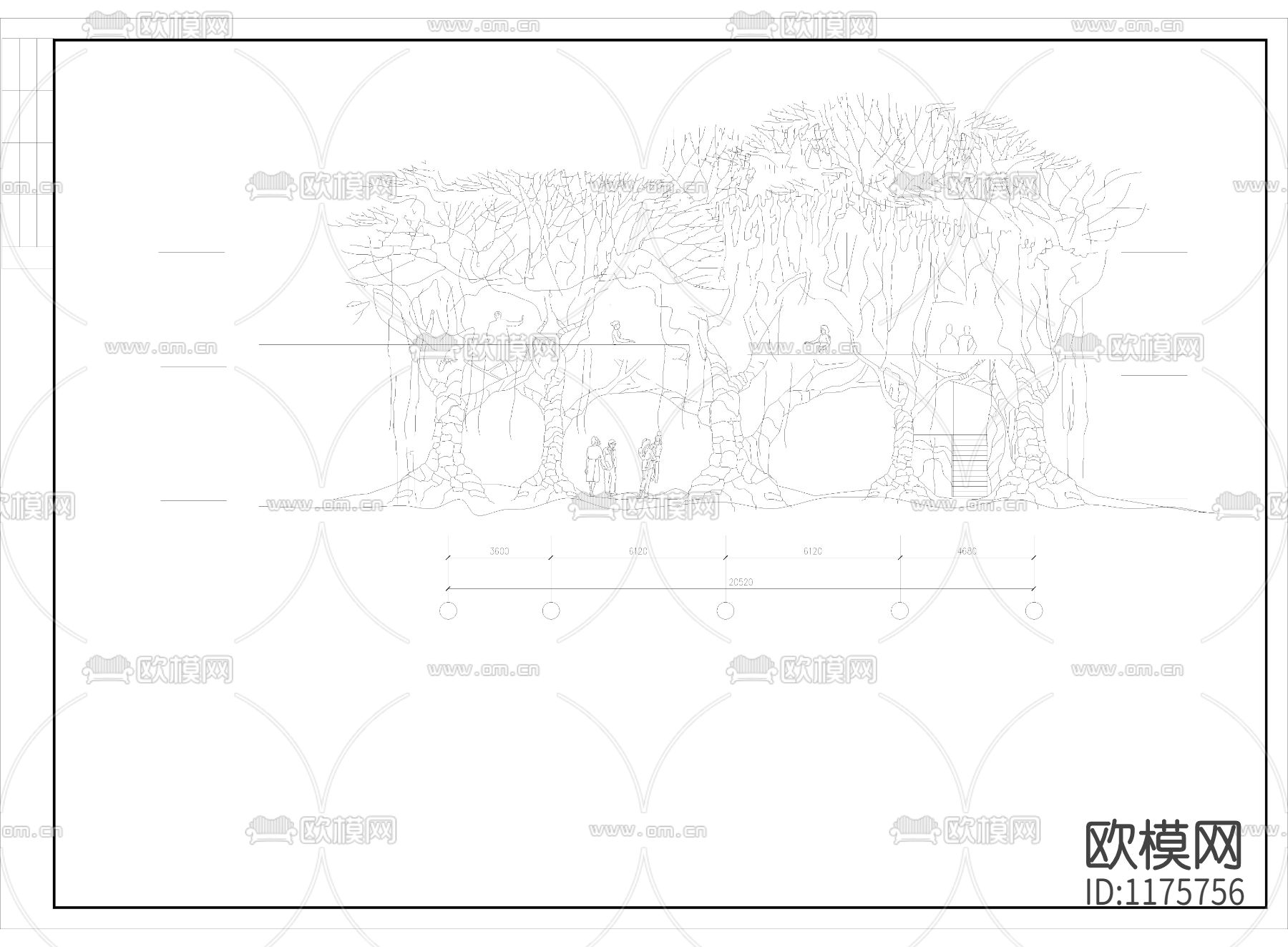 某童趣园树林房子cad施工图下载（渲染图3）