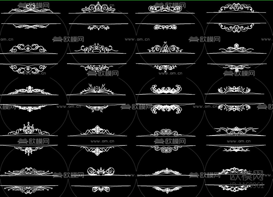 欧式雕花cad图库下载（渲染图3）