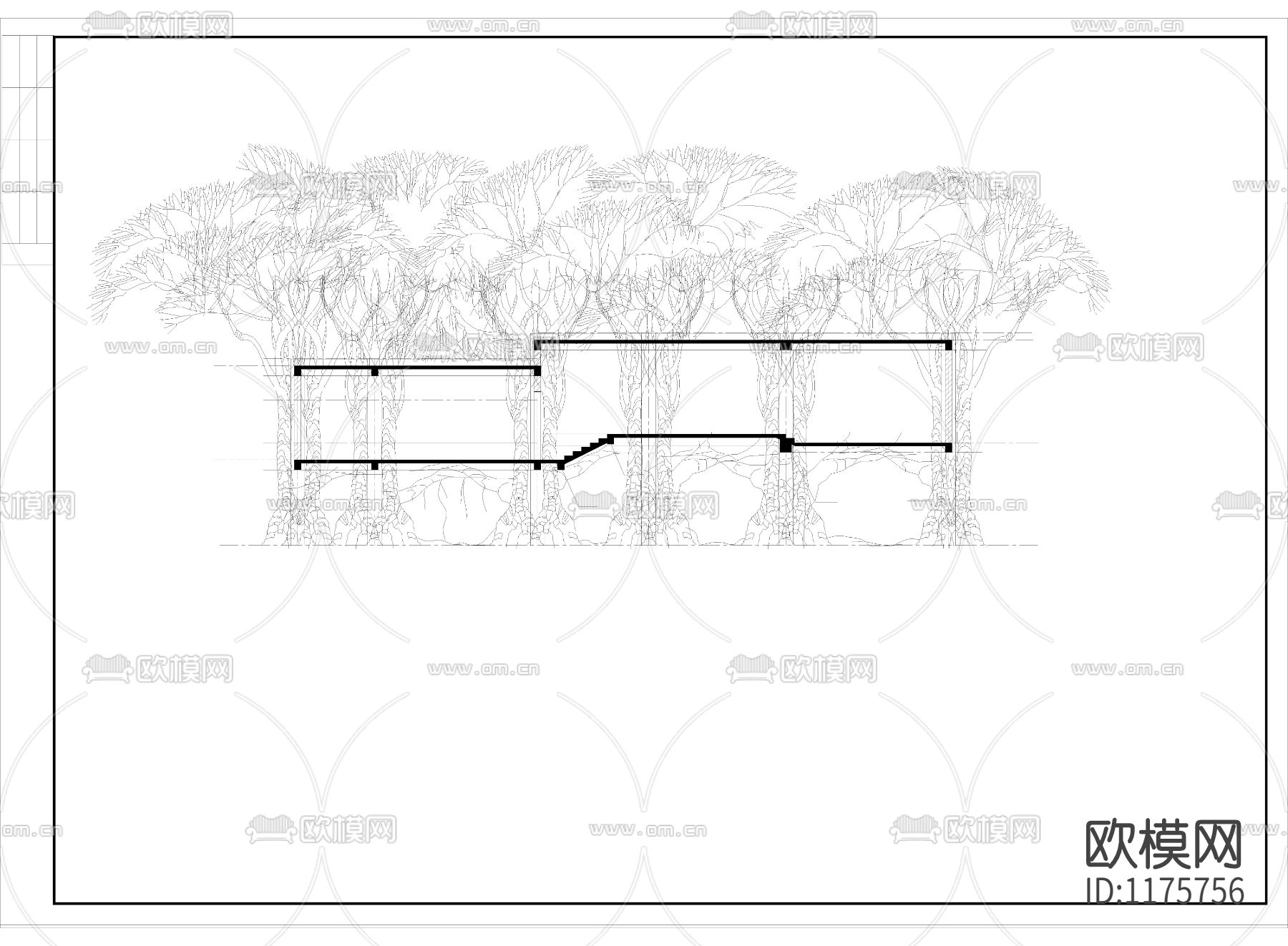 某童趣园树林房子cad施工图下载（渲染图5）