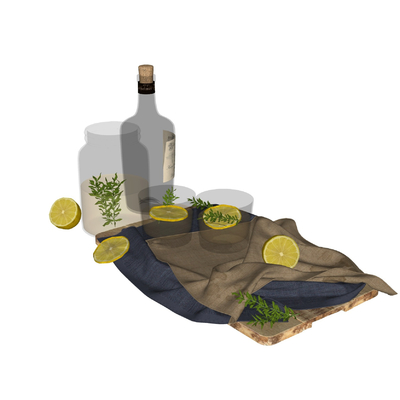  现代水果酒水su模型 