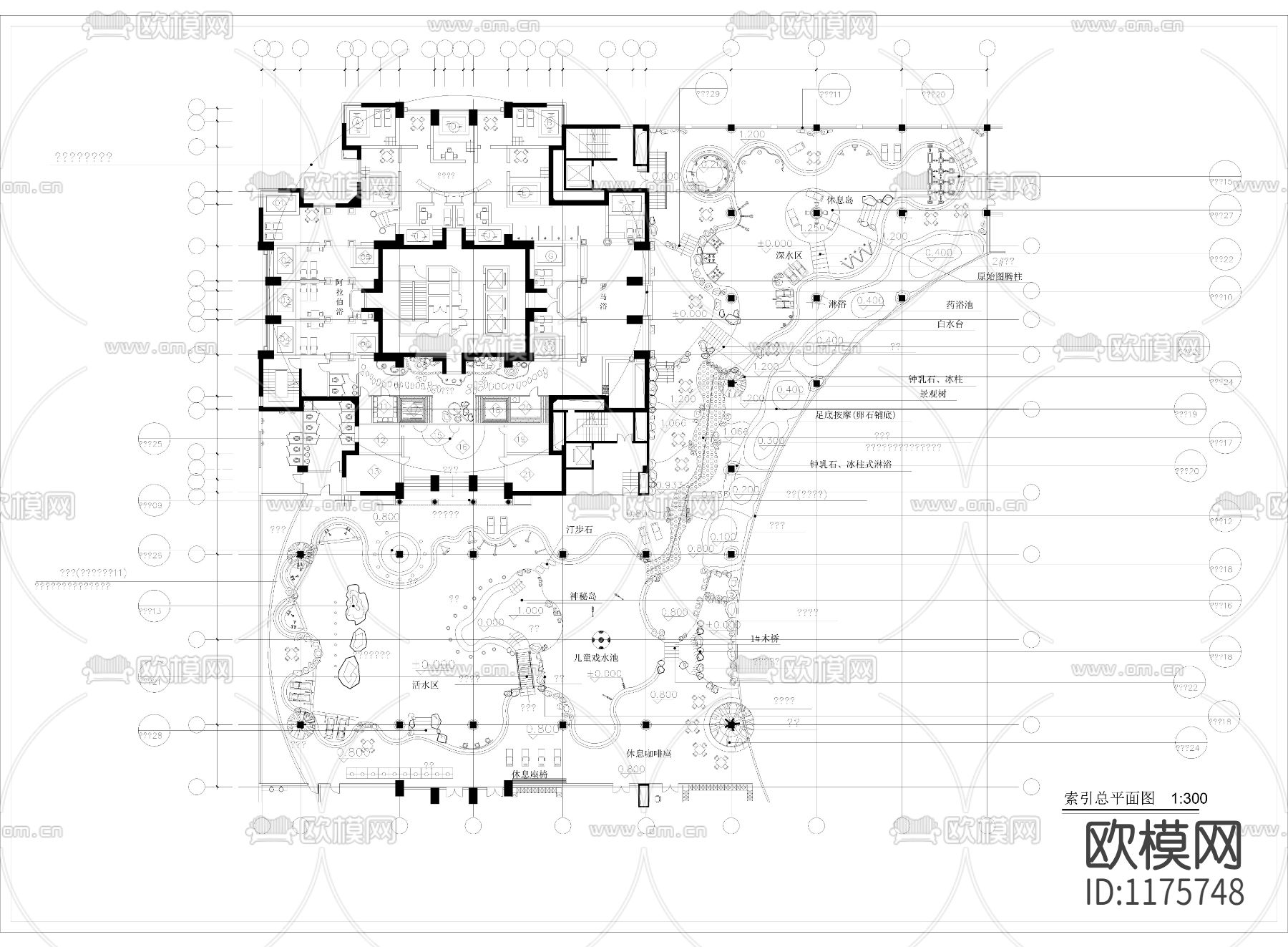 某水疗中心环境cad施工图下载