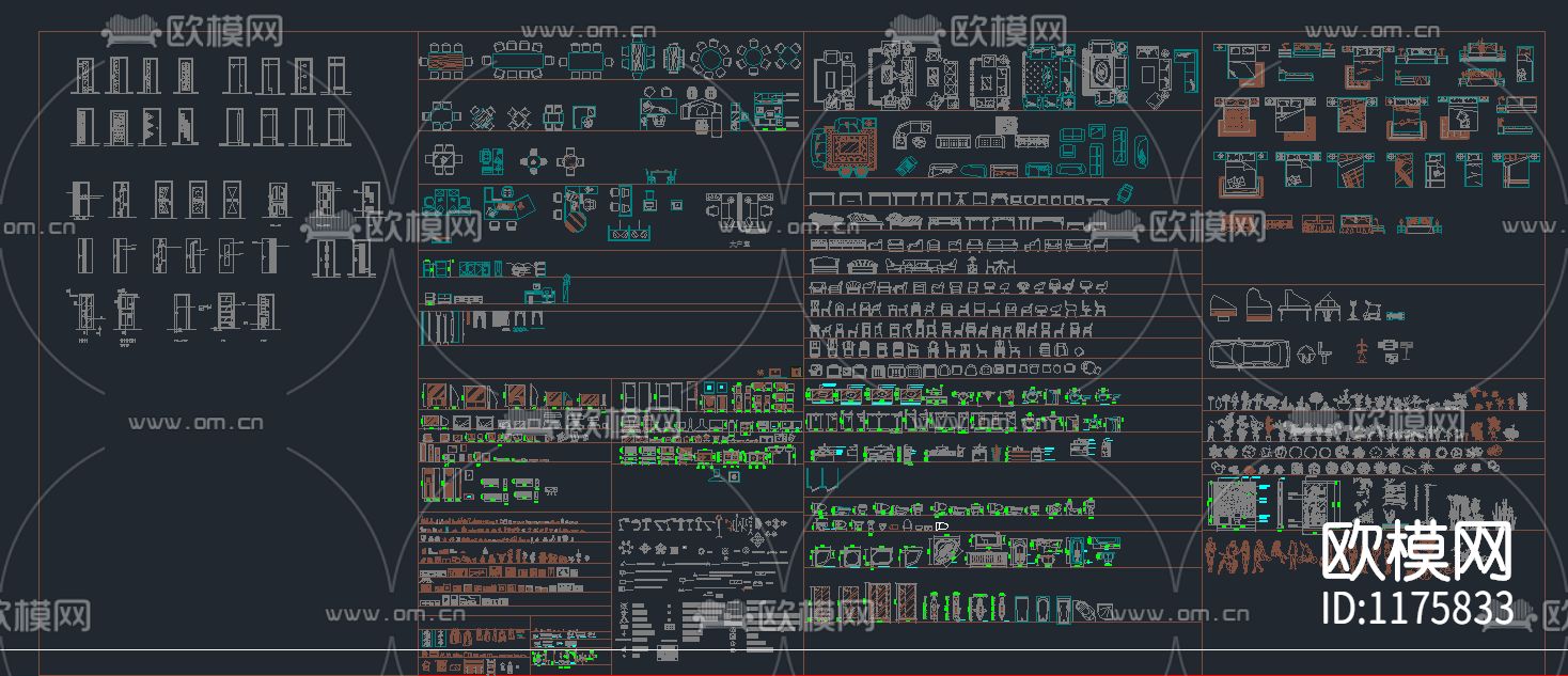 软装家具cad图库下载（渲染图6）
