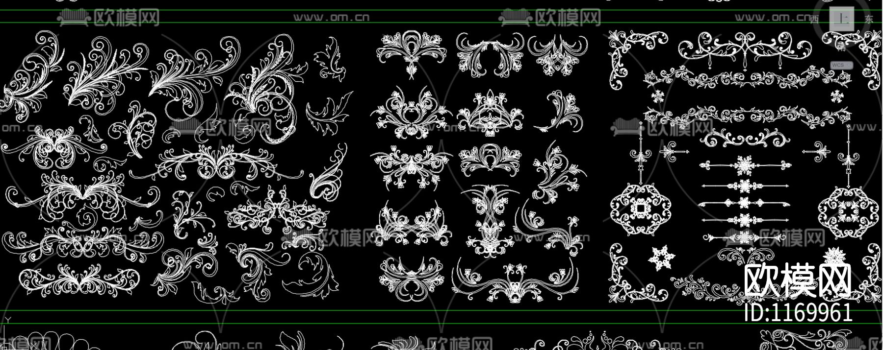 欧式雕花cad图库下载（渲染图4）